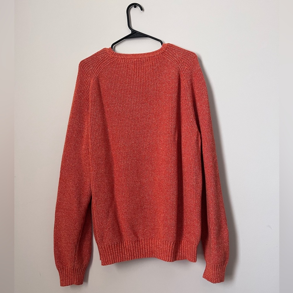 izod xxl heavy knit orange heather crewneck sweater - Picture 2 of 7